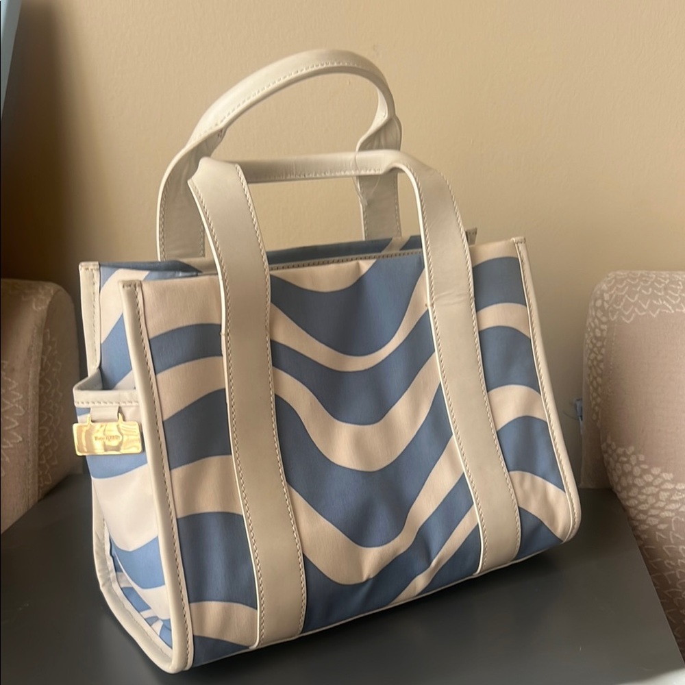 Kate Spade Stylish Blue and White Tote Bag